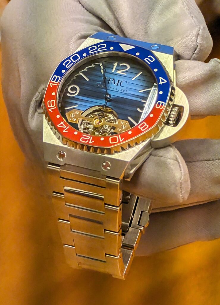 Absolutely hideous, a bit of Rolex Pepsi, AP bezel, Patek dial, Breguet numbers, IWC Logo, Cartier crown, Panerai crown guard, Hublot screws.